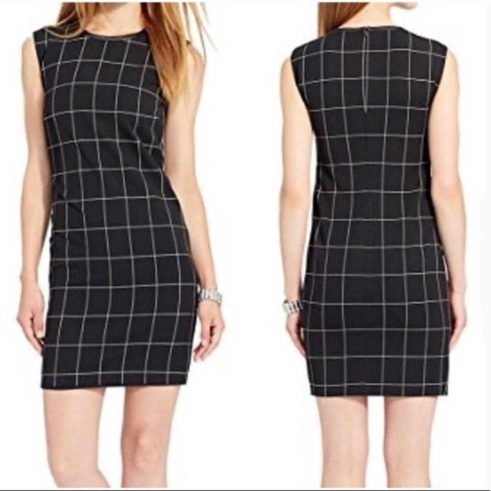 Lauren Ralph Lauren Windowpane Leather Shift Dress 2